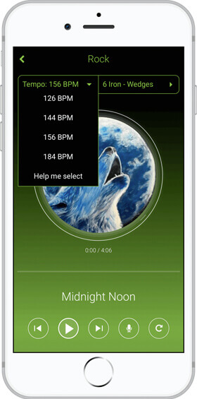 Golf BPM App Select Swing Speed