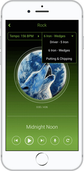Golf BPM App Select Club Type